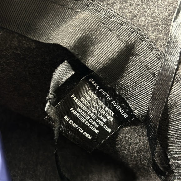 Saks Fifth Ave Wool and Leather Fedora - Picture 6 of 7